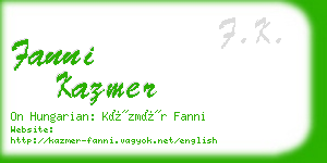 fanni kazmer business card